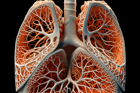 人肺的详细横截面图片