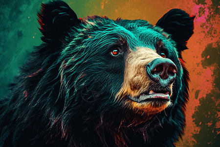 波普艺术的大黑熊图片