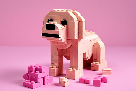粉红色的玩具小狗图片