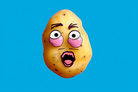 脸部贴纸的土豆背景图片