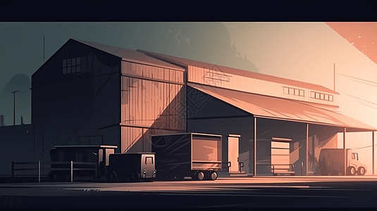 工业仓库的外部图片