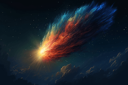彩色绘画彗星图片