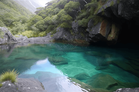 美丽温泉景色图片