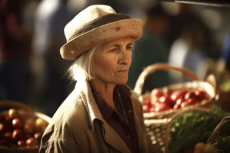 农贸市场里的妇人图片