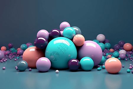 彩球堆积抽象艺术图片