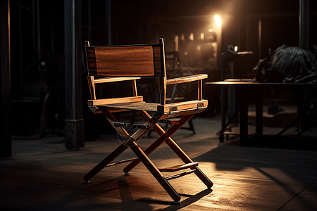 电影布景上的导演椅模型高清图片