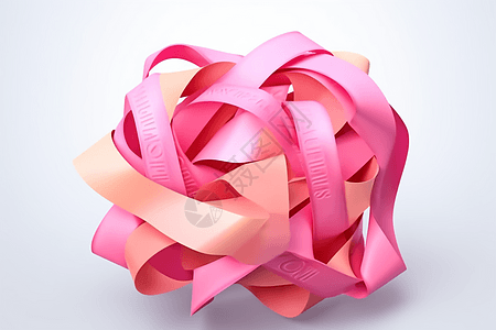 粉红丝带形状抽象分层簇图片