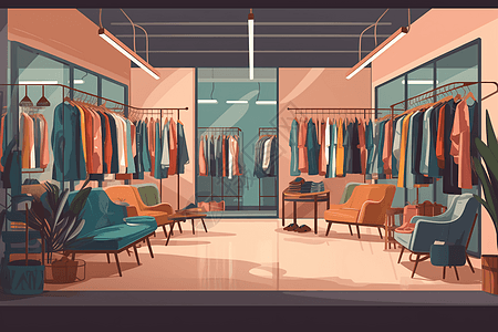 现代服装店内部图片