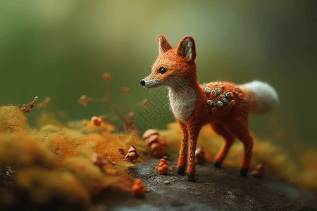 羊毛毡狐狸背景图片