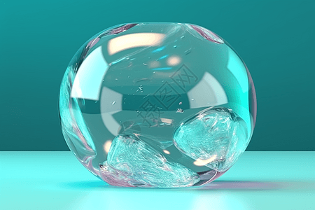 抽象圆形水晶球3d渲染图片