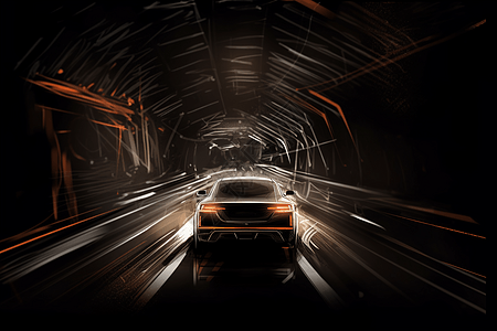 汽车通过隧道行驶图片