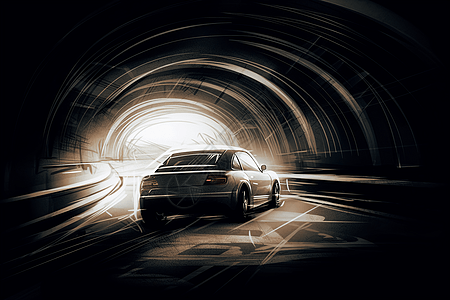 隧道中的汽车图片