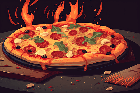 美味的披萨图片