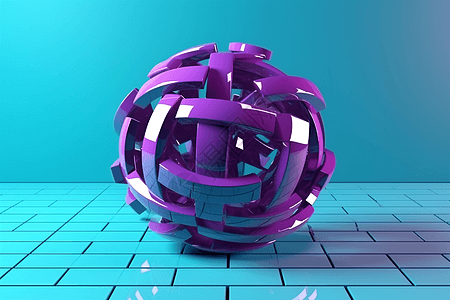 紫色光泽抽象球体背景图片