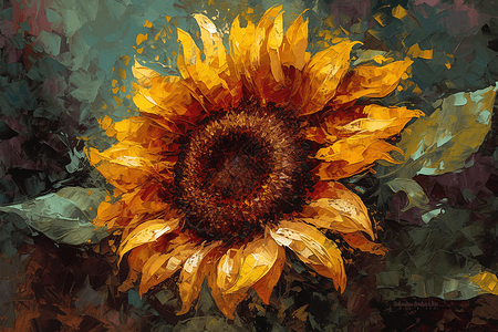 纹理和分层风格的向日葵背景图片