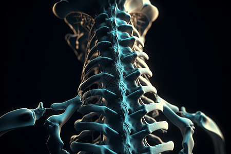 逼真的脊髓特写图片