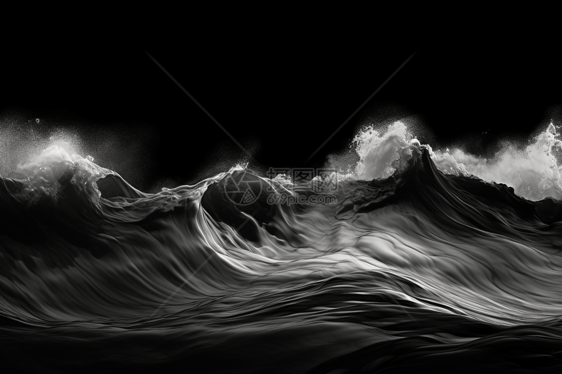 波涛汹涌的单色流体海图片