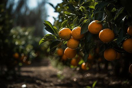 果树林里的柑橘图片