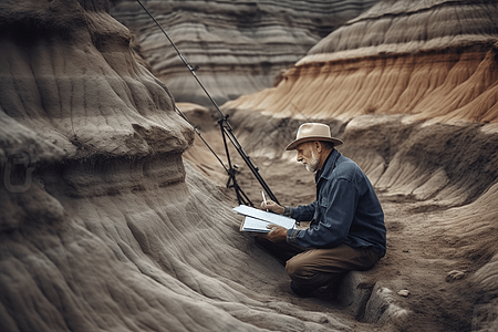 勘探的地质专家背景图片