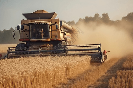 农民收割小麦图片