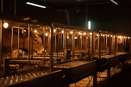 牲畜自动化牛养殖场高清图片