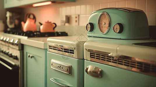 复古电器厨房图片