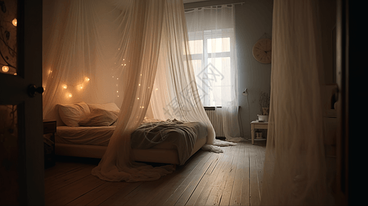 白色风格的卧室图片