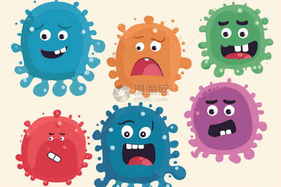 卡通病毒细菌图片