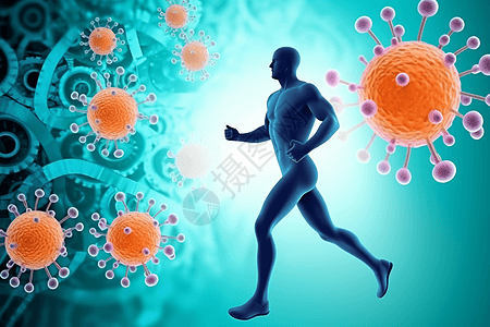 跑步和病毒细胞图片
