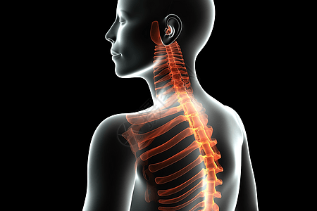 人体颈部骨骼背景图片