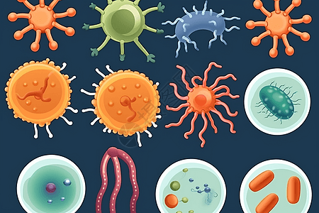 彩色细菌病毒图标图片