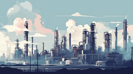 一家大型炼油厂图片