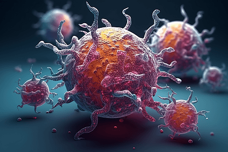 癌细胞3d插图背景图片