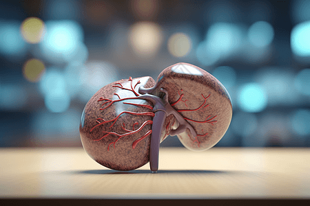 3D渲染肝脏模型背景图片