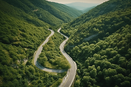 蜿蜒山路图片