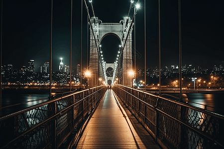 城市中的悬索桥图片