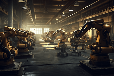 工业机器人在组装产品高清图片