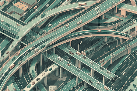 繁忙的高速公路图片