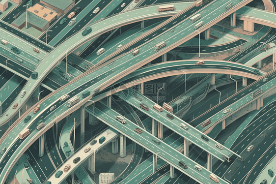繁忙的高速公路图片