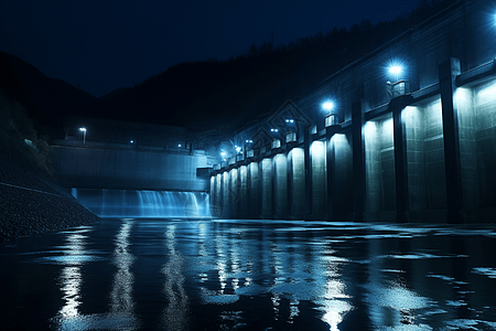水利发电厂水电分离高清图片