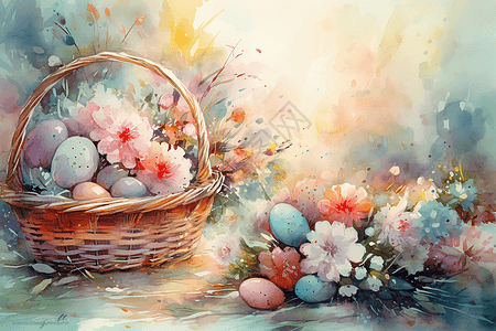 篮子里的鲜花彩蛋图片