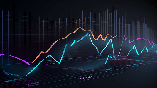立体的趋势图背景图片