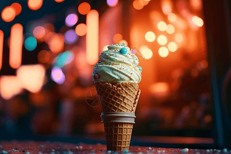 美味冰爽的奶油冰淇淋图片