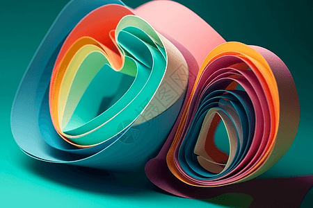 多个圈圈组成的彩色纸图片