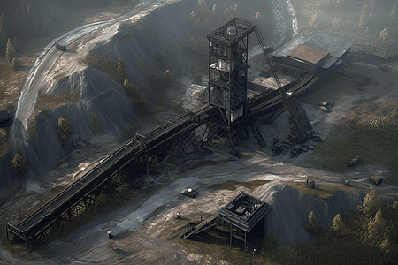 煤矿厂鸟瞰图片