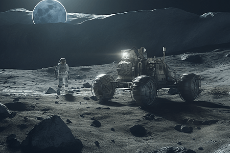 探索月球的宇航员图片