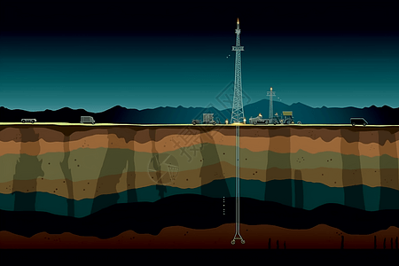 水力压裂-钻井压裂页岩提取天然气高清图片