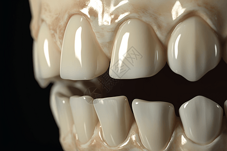 假牙牙釉质特写高清图片