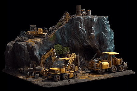采矿流程工业流程高清图片