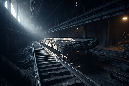 工厂煤矿输送带图片
